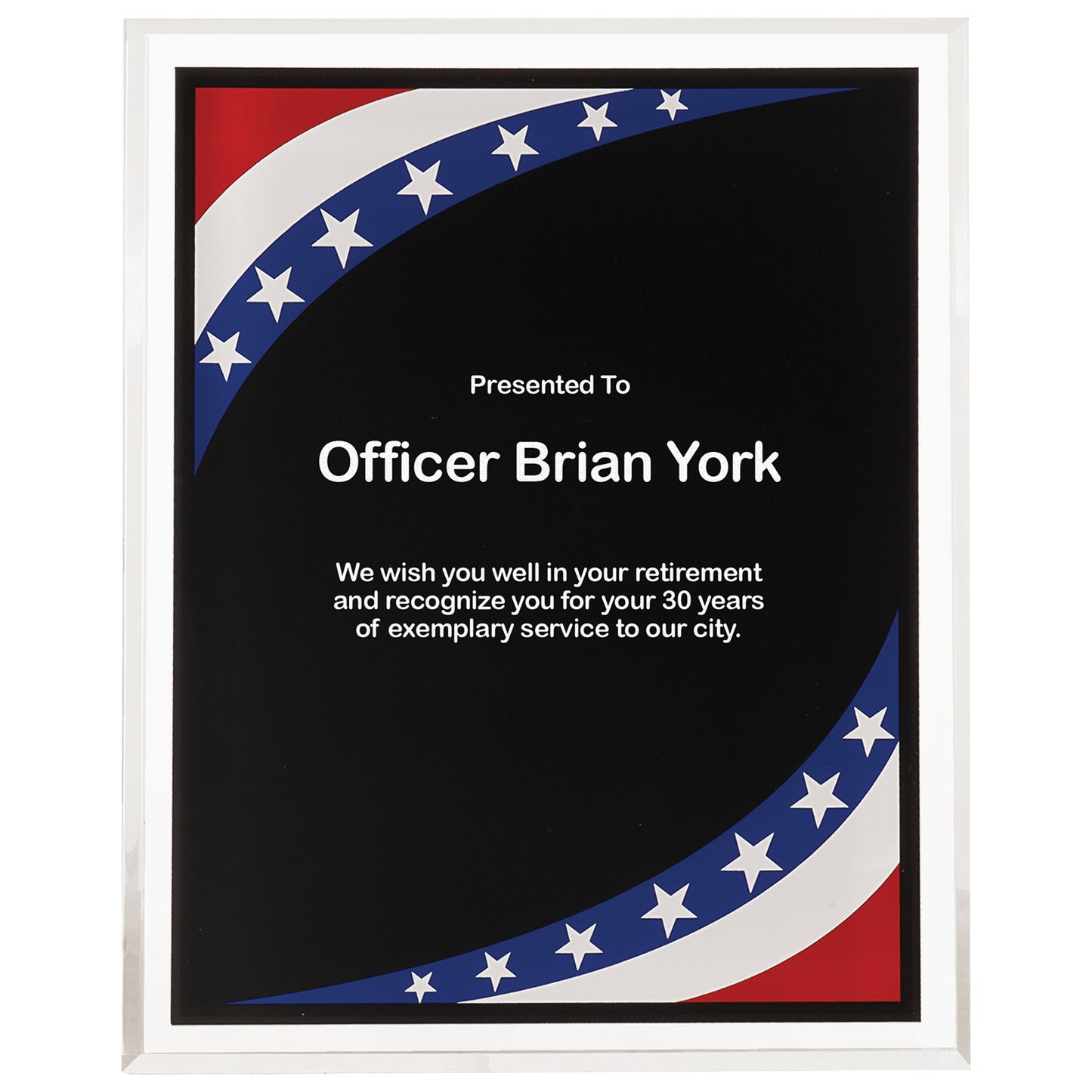 Stars & Stripes Border Clear Acrylic Plaque