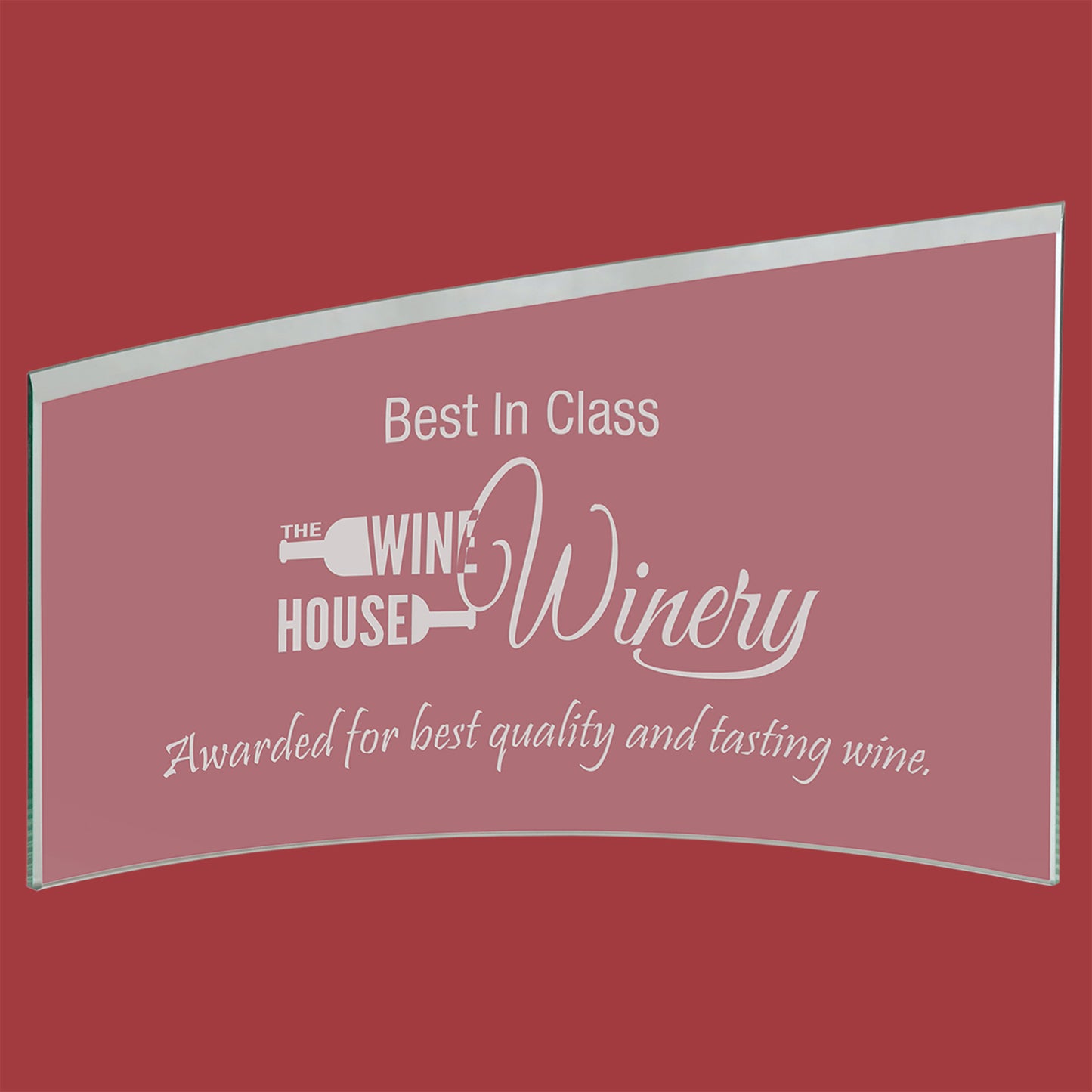 SLANTED GLASS CRESCENT DESK TOP AWARD