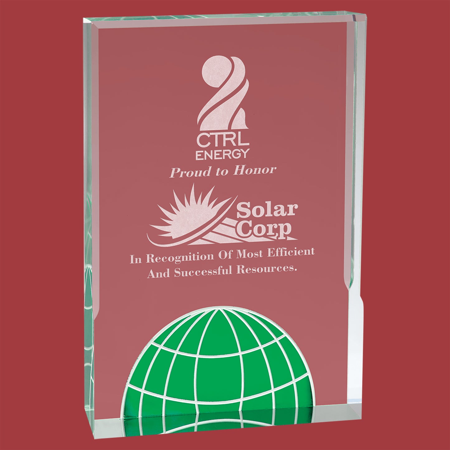Blue Globe Acrylic Desk Award
