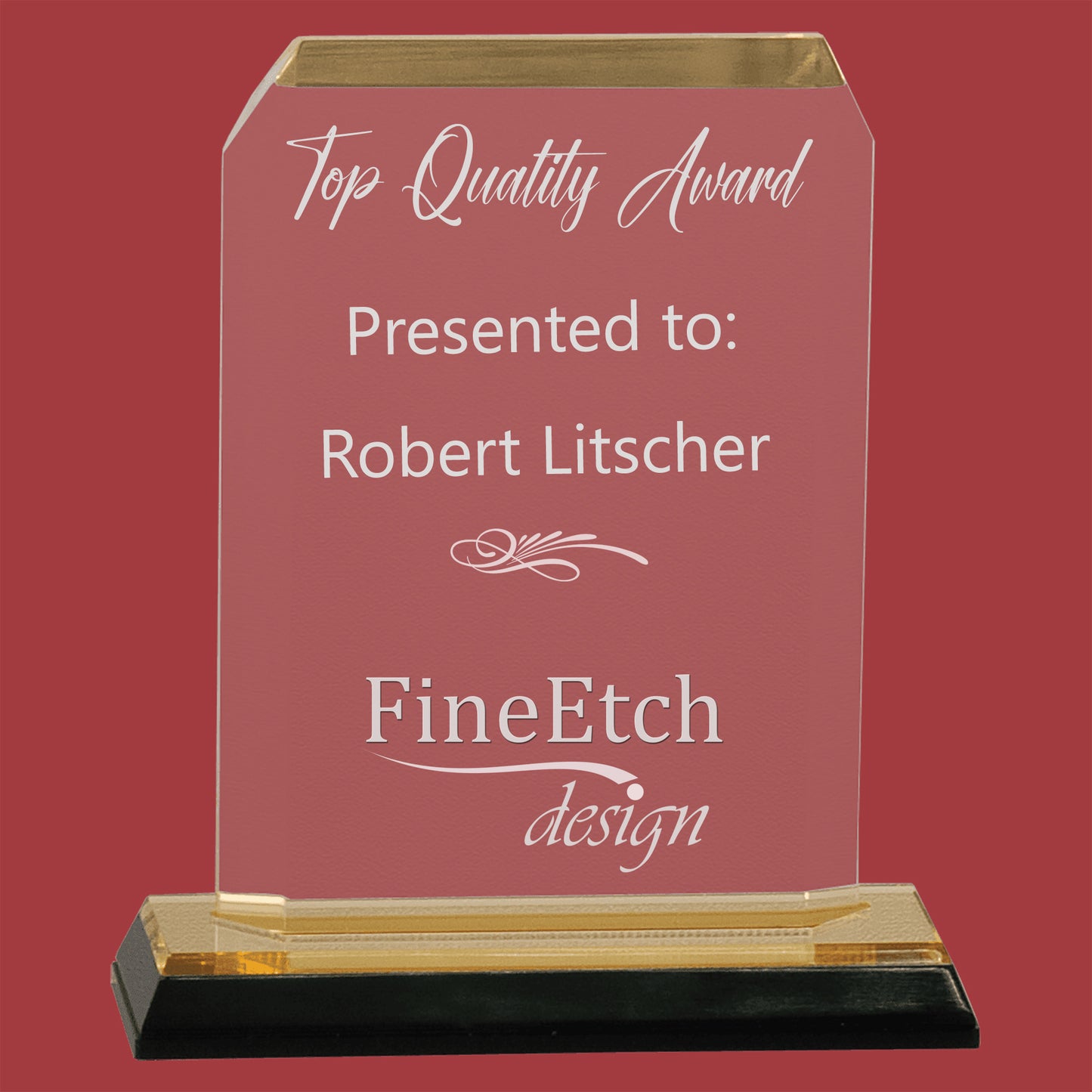 Beveled Corner Acrylic Desk Top Award