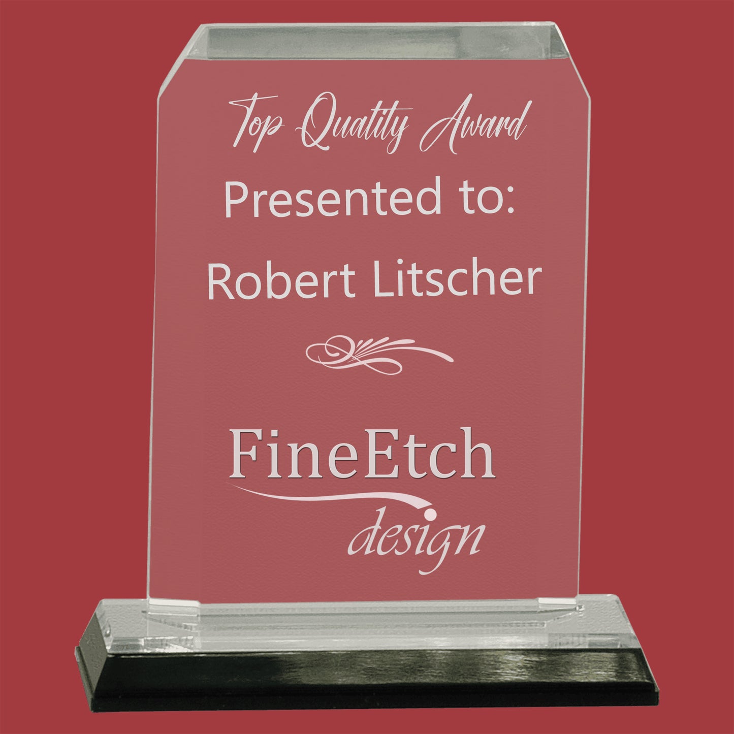 Beveled Corner Acrylic Desk Top Award
