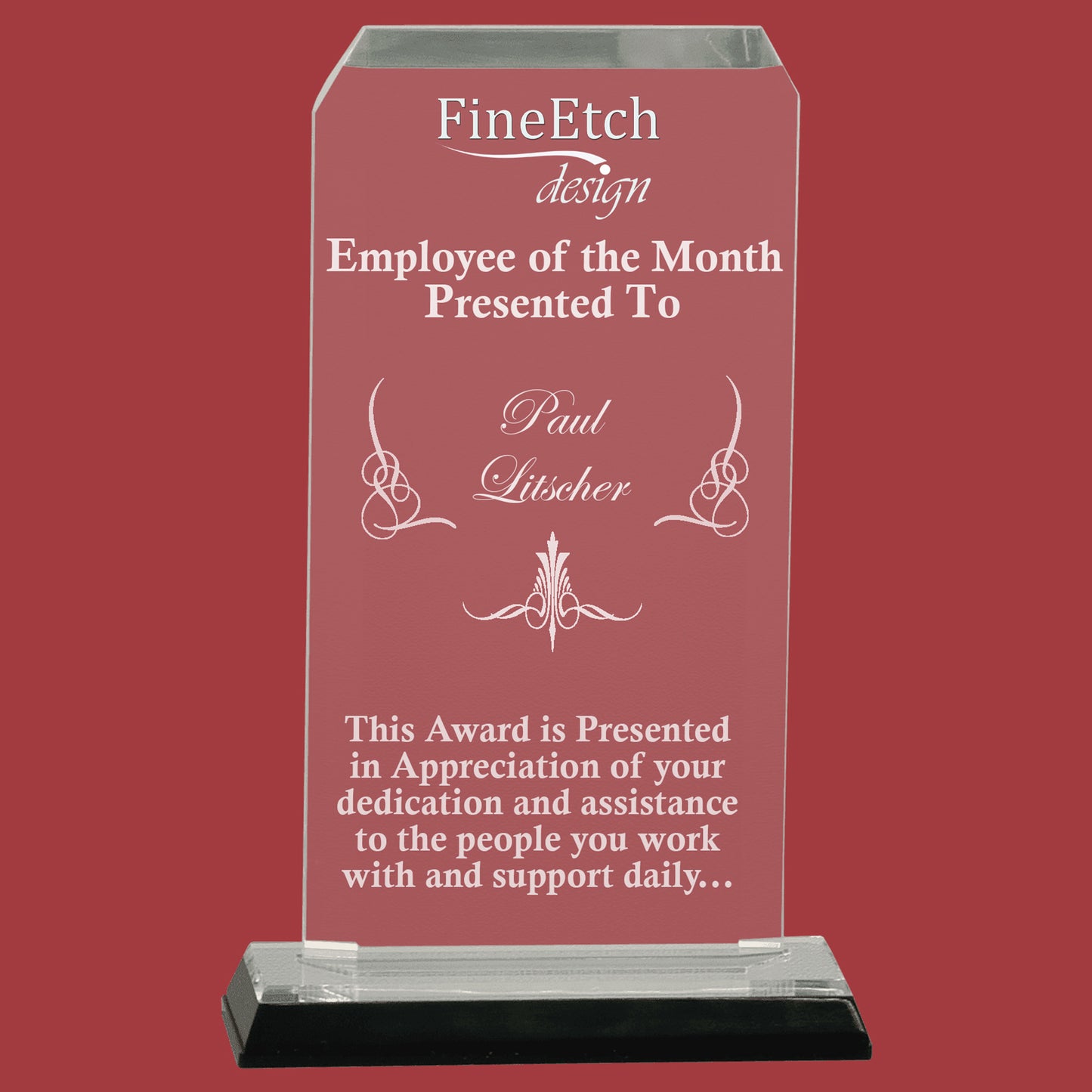 Beveled Corner Acrylic Desk Top Award