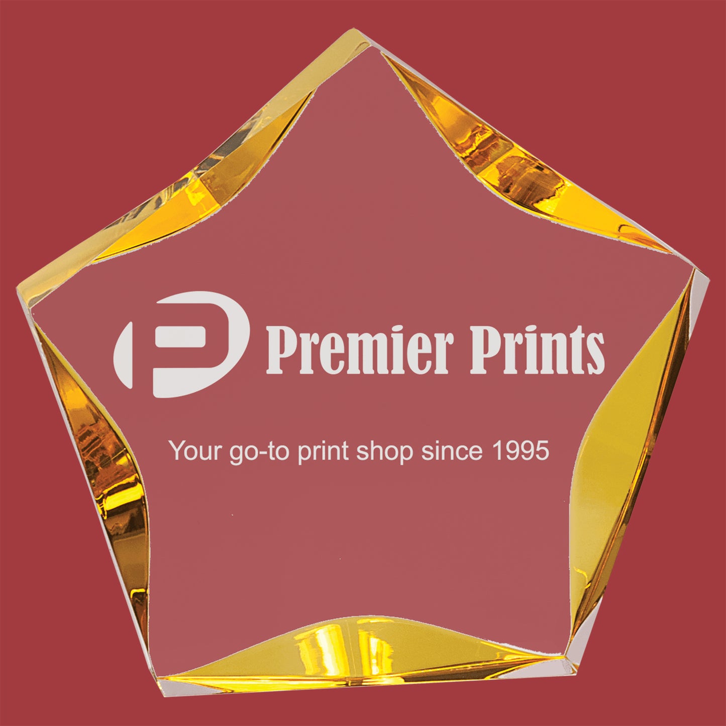 Fine Black/Gold, Contrasted Acrylic Star Desk Top Award