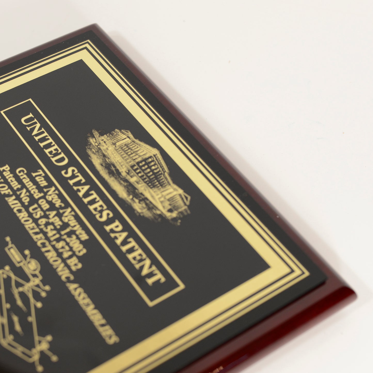 Executive Patent Plaque with Classic Eagle or Historic Patent Building and USPTO Seale