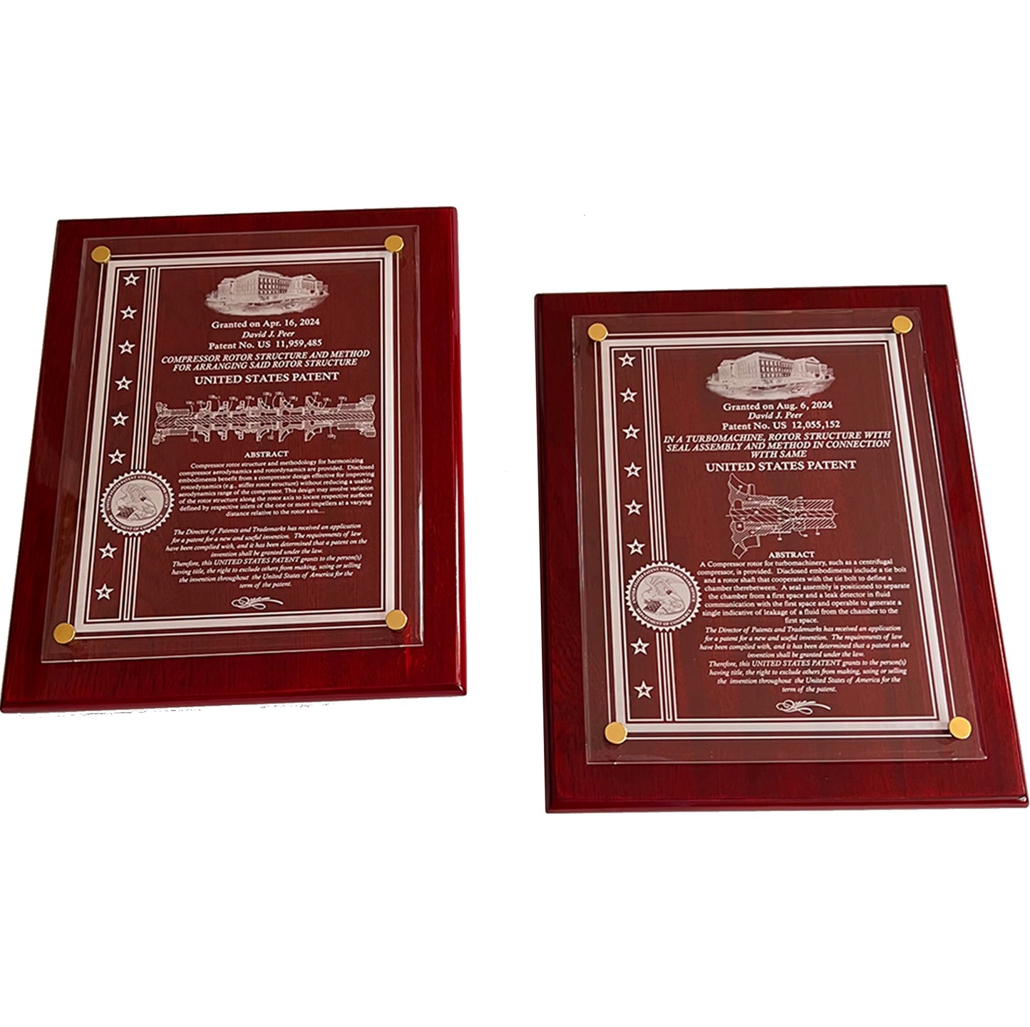 PATENT ACRYLIC FLOATING WALL OR DESK TOP PLAQUE: ETCHED TO FINE DEFINITION