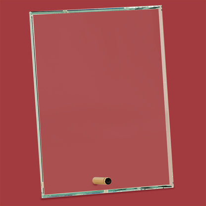 Clear Rectangle Crystal Beveled Glass Desk Top Award