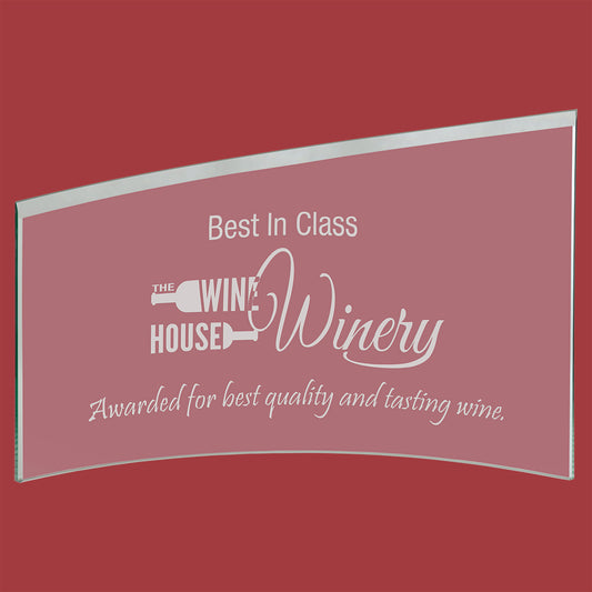 SLANTED GLASS CRESCENT DESK TOP AWARD
