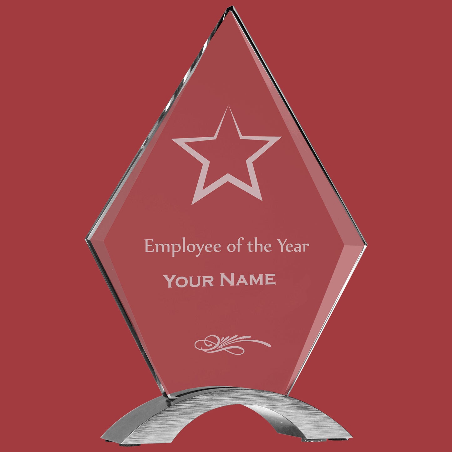 8 1/2" Tall Diamond Acrylic Desk Top Custom Award