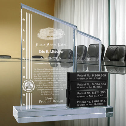 Crystal Perpetual Desk-Top Patent Award