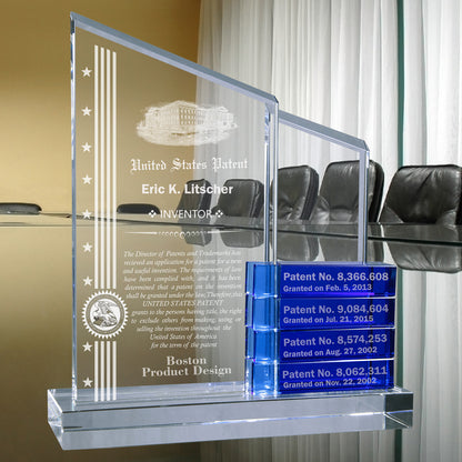Crystal Perpetual Desk-Top Patent Award