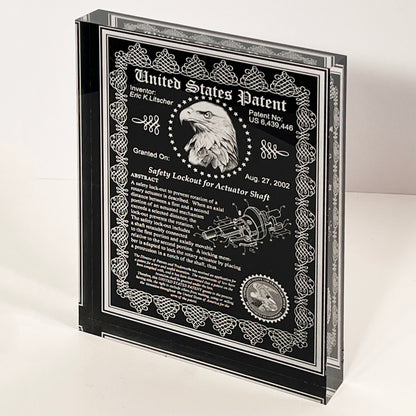Desk Top Patent Award, Acrylic Victorian