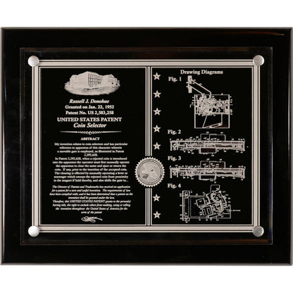 FINEST FLOATING ACRYLIC WALL / DESK TOP PATENT AWARD, LANDSCAPE FORMAT