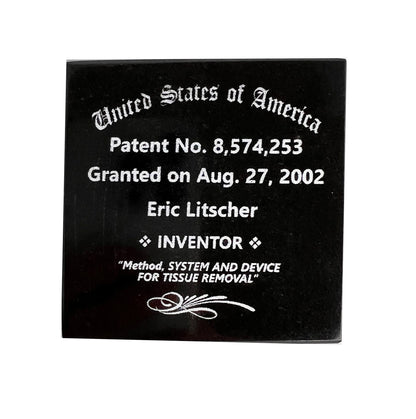Patent Award Black Marble Cube with Etched USPTO Seal