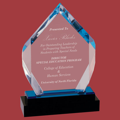 Fusion Diamond Acrylic with Black Glass Desk Top Award