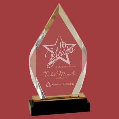 Fusion Diamond Acrylic with Black Glass Desk Top Award