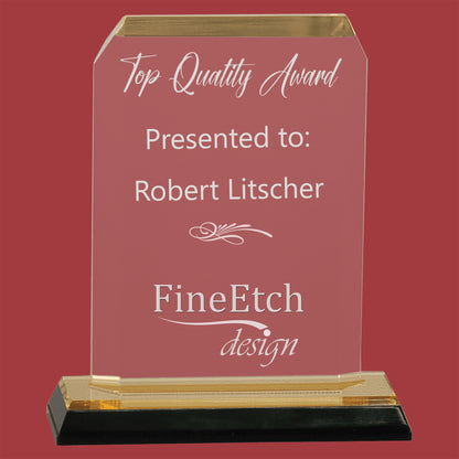 Beveled Corner Acrylic Desk Top Award