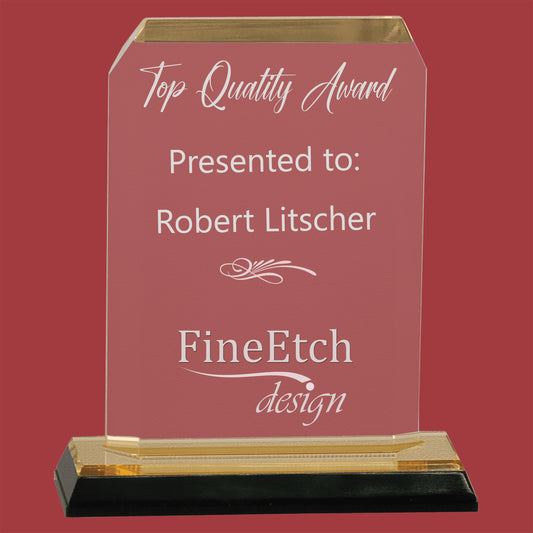 Beveled Corner Acrylic Desk Top Award