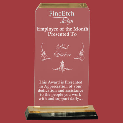 Beveled Corner Acrylic Desk Top Award