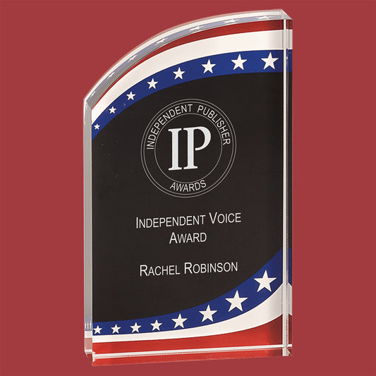 Desk Top Corporate Award Stars & Stripes Rounded Acrylic