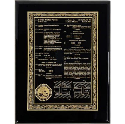 U.S. CLASSIC FRONT PAGE PATENT PLAQUE FINE ETCHED