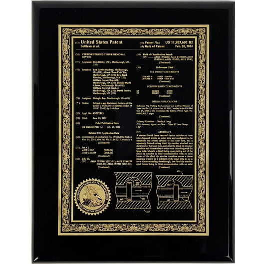 U.S. CLASSIC FRONT PAGE PATENT PLAQUE FINE ETCHED