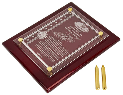 PATENT ACRYLIC FLOATING WALL OR DESK TOP PLAQUE:  ETCHED TO FINE DEFINITION