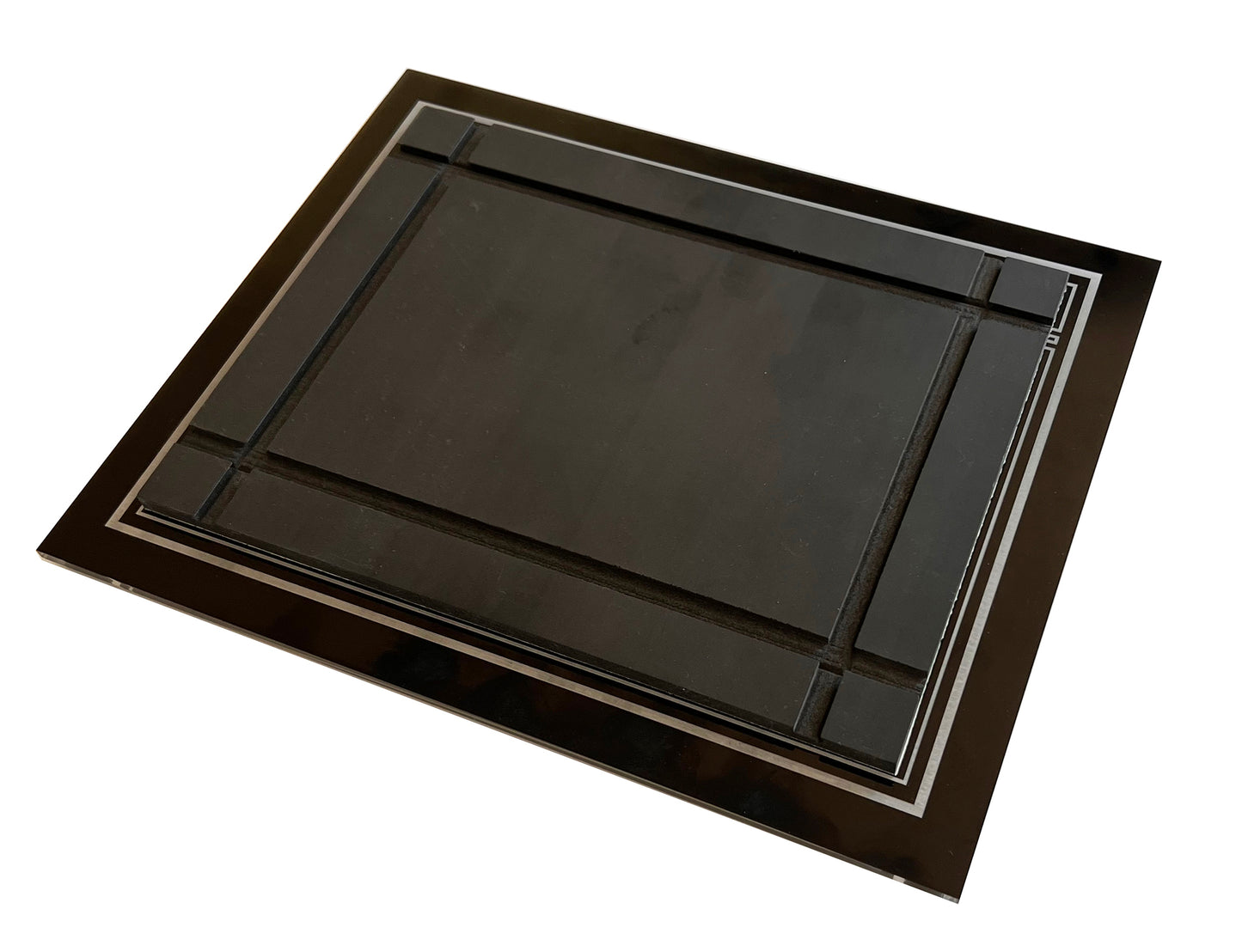 Solid Black Acrylic Patent Award Plaque with American Eagle with Stars & Strips:   8" X 10"
