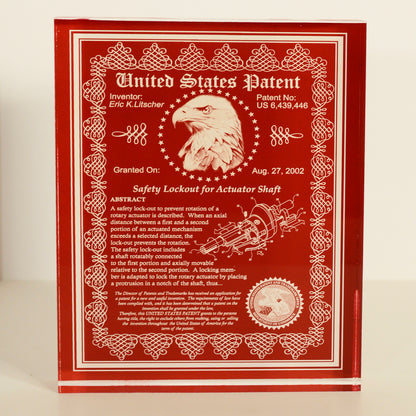 Desk Top Patent Award, Acrylic Victorian