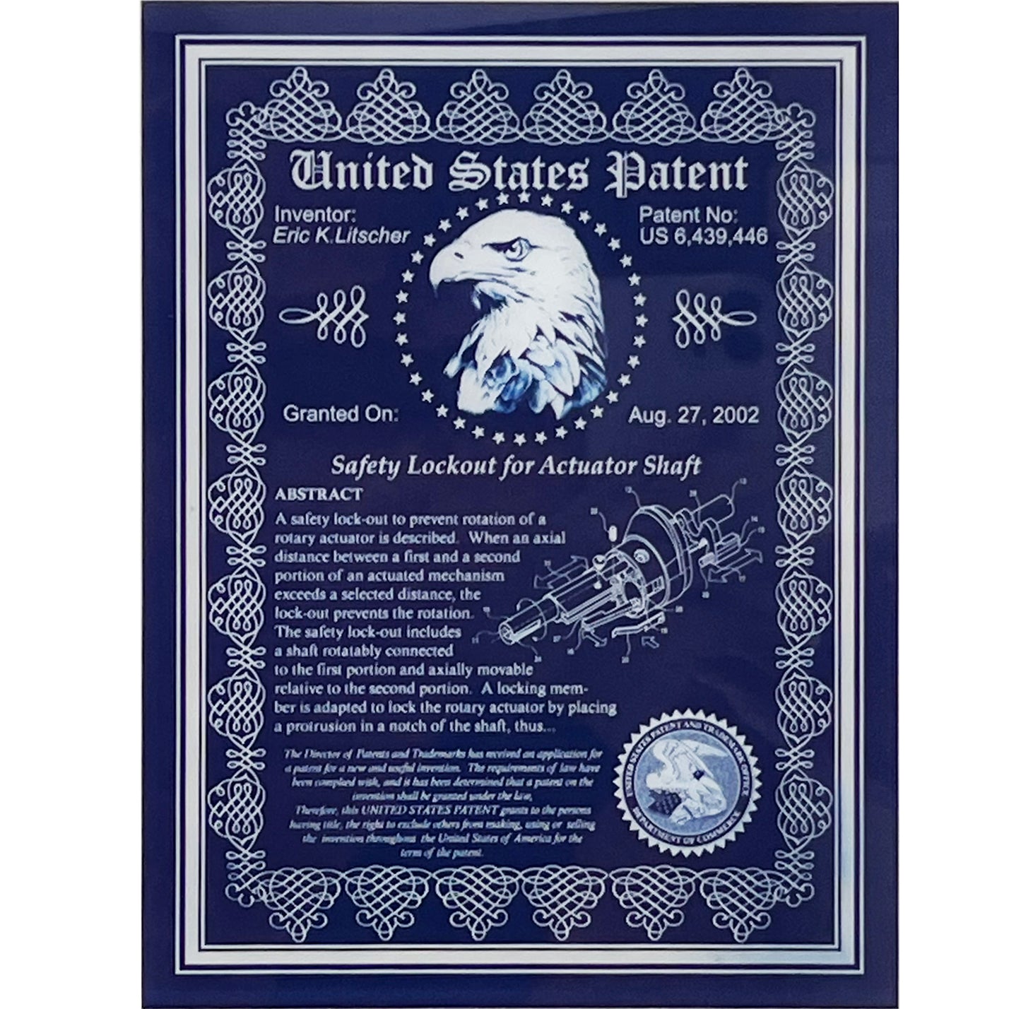 Desk Top Patent Award, Acrylic Victorian