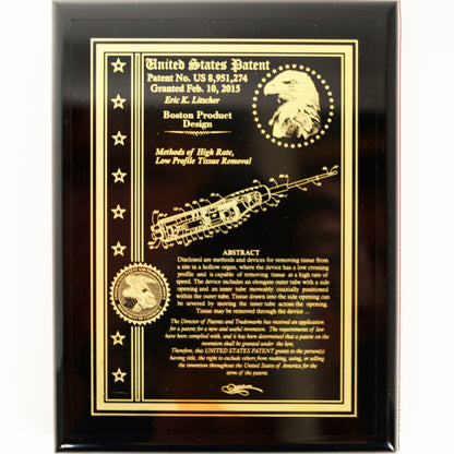 EXECUTIVE PATENT PLAQUE WITH CLASSIC EAGLE & USPTO