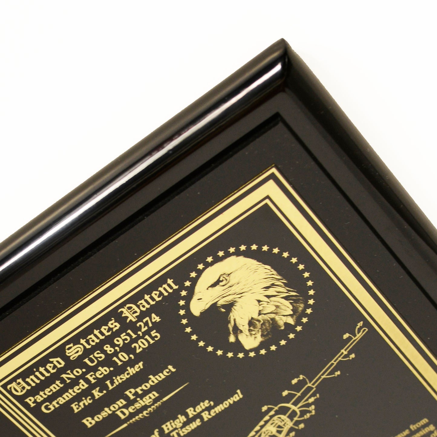 EXECUTIVE PATENT PLAQUE WITH CLASSIC EAGLE & USPTO