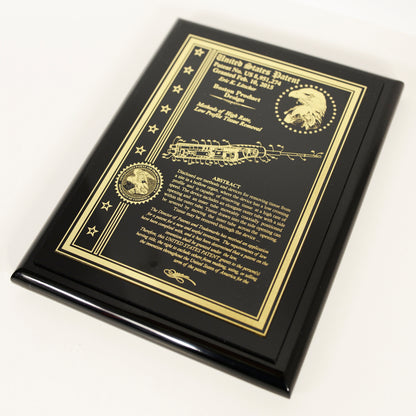Executive Patent Plaque With Classic Eagle & USPTO