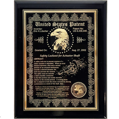EXECUTIVE PATENT AWARD PLAQUE, "THE VICTORIAN"