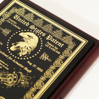 EXECUTIVE PATENT AWARD PLAQUE, "THE VICTORIAN"