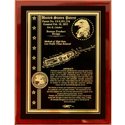 EXECUTIVE PATENT AWARD PLAQUE, "THE VICTORIAN"