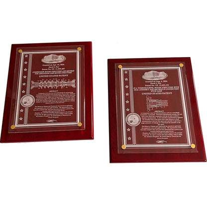 PATENT ACRYLIC FLOATING WALL OR DESK TOP PLAQUE:  ETCHED TO FINE DEFINITION